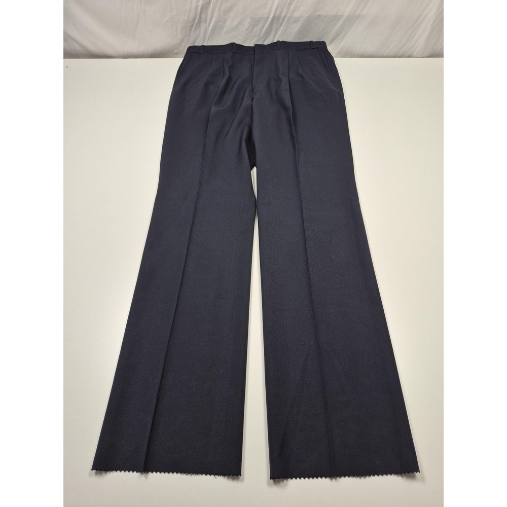 VTG Jaymar Dress Pants Mens 38x36 Blue Wool Pleated Straight Unhemmed NWT USA
